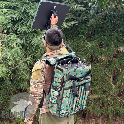 Camouflage Mochila Drone Jammer 6 Banda 2.4G 5.8G 433M 900M 1.2G 1.5G 2.5KM alcance
