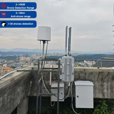 2.4 GHz, 5.8 GHz Attack Drone Jammer Fixado Detecção de interferência Fpv Outdoor All in One com Drone Command Control Syestem