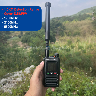 1.5-2KM Detector de drones de FPV portátil Detecção 8001500MHz、24002485MHz、57255850MHz