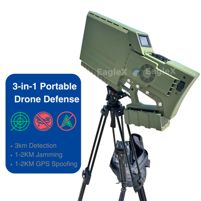 Interruptor de drones GPS portátil com detecção e interferência, aparelho de defesa de drones portátil 3 em 1 Interruptor de drones portátil FPV