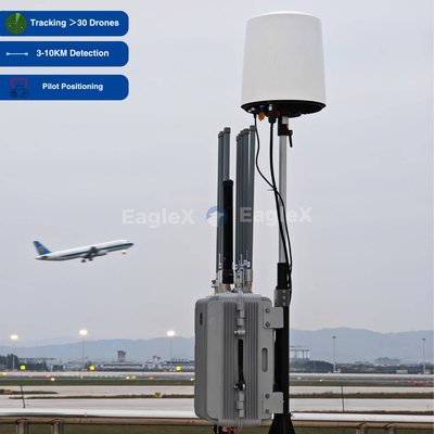 Detecção de Drones de Segurança do Aeroporto 3/5/8/10KM Detector de Drones FPV para Vigilância de Larga Frequência