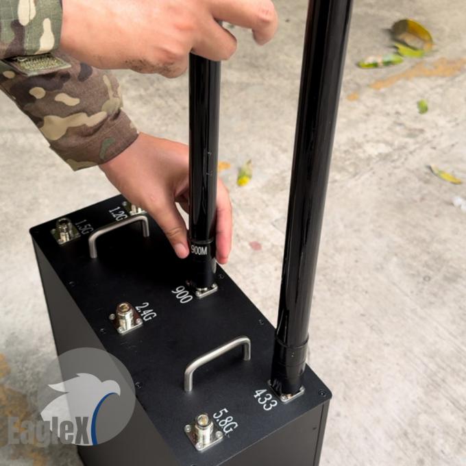 6 bandas Anti FPV Drone Jammer 433M 900M 1.2G 1.5G 2.4G 5.8G UAV sinal GPS Amplificador de mochila 0
