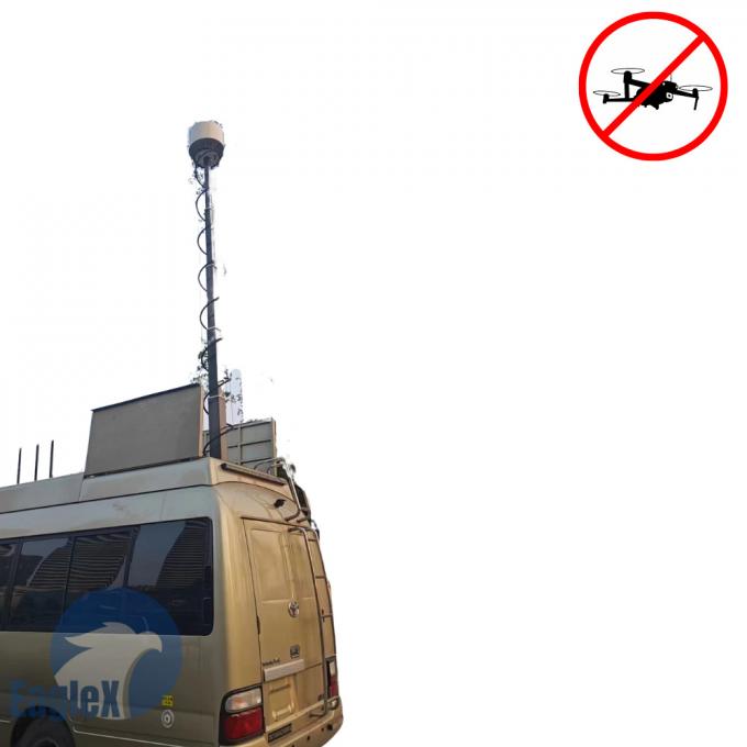 5KM Contra Drone System 30MHz-6GHz UAV FPV Solução de interferência 0