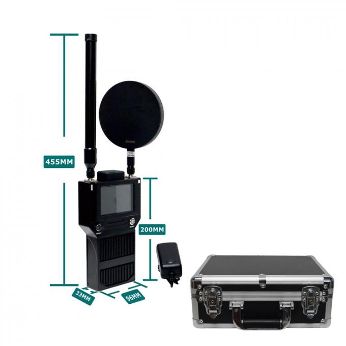 Detector de drones portátil 3KM FPV DJI 400MHz 2.4GHz 5.2G 5.8G Detecção portátil 0